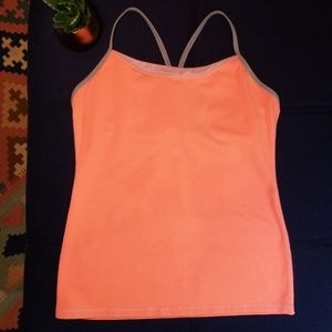 Lululemon Workout Razorback Tank Peach and Gray